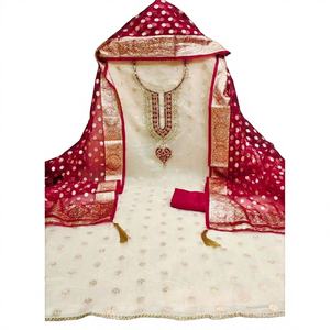 Exclusivo Conjunto de Trajes de Mujer de Georgette Sintética sin Costuras, Bordado, Salwar Kameez Indio a Bajo Precio, Sari Tradicional Musulmán Largo - Product Image 1