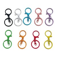 Lot de 3 fermoirs mousquetons à anneau plat en forme de huit, colorés, avec finition peinture cuite, en alliage, pour porte-clés, pendentifs DIY, jouets et poupées