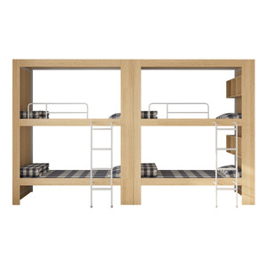 <span class=keywords><strong>Lit</strong></span> d'appartement moderne en bois tout compris à double hauteur pour dortoir étudiant, garderie, classe, utilisation pour la sieste des enfants - Product Image 5