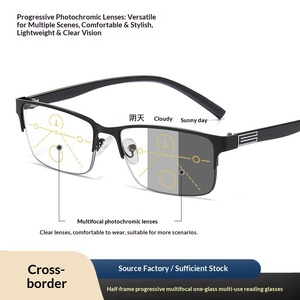 <span class=keywords><strong>Lunettes</strong></span> photochromiques multifocales presbyopes pour hommes, demi-monture carrée, anti-lumière bleue, design classique, motif Dragon Phénix - Product Image 5