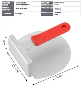 Prensa circular comercial de acero inoxidable de alta resistencia para hamburguesas y filetes, placa de prensado de carne de acero inoxidable - Product Image 6