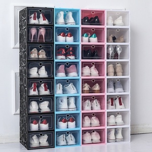 Customized thickened large combination transparent shoe box drawer type dustproof finishing simple household plastic shoes box