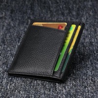 Portefeuille fin pour homme en cuir PU minimaliste personnalisé avec motif lettres, porte-cartes, porte-monnaie, vente en gros OEM