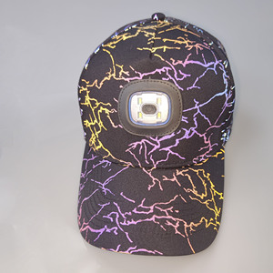 Rainbow Reflective Headlight Rechargeable LED Bucket Baseball Cap USB Light for Running <strong>Walking</strong> Camping Hands Free Light-Up <strong>Hat</strong> - Product Image 2