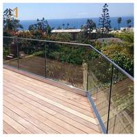 Rampe en aluminium en forme de U pour piscine, balustrade d'escalier, main courante, design extérieur de balcon, rampe en verre sans cadre