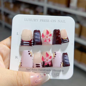 <span class=keywords><strong>Uñas</strong></span> Postizas Acrílicas Hechas a Mano en Forma <span class=keywords><strong>de</strong></span> Pico <span class=keywords><strong>de</strong></span> Pato, 10 Piezas, Reutilizables, Estilo Francés, Diseño Cuadrado <span class=keywords><strong>para</strong></span> Dedos <span class=keywords><strong>de</strong></span> Maniquí - Product Image 5