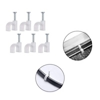 Clips de fixation murale réglables en PVC de 8/9/10/12 mm, ronds, plats, en forme de U ou de R, noirs ou blancs, en plastique PA66, pour câbles électriques, clous, fils