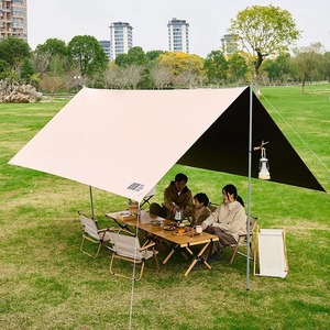 ผ้าใบกันน้ำ Explorers Tarp Oxford Cloth Creamy Caf สำหรับ 3-5 คน สำหรับตั้งแคมป์กลางแจ้ง กันแดด กันน้ำ ติดตั้งด้วยมือ - Product Image 3