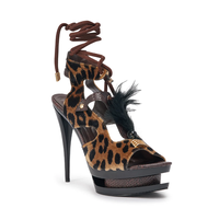 Sandales pour femmes à talon super haut, à plateforme, à lanière cheville, motif léopard, nouveau design, logo personnalisé en usine