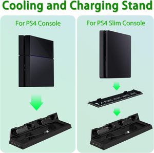 Base de Carga 3 en 1 con Ventilador de Refrigeración para Consola de Juegos P4 Pro Slim, Estación de Carga Dual, Soporte Vertical para Control de PS4 - Product Image 4