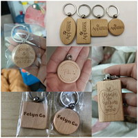 Porte-clés en bois vierge non fini 2024 pour gravure laser, porte-clés personnalisé en bois, anneau porte-clés en bois vierge, support de clés en bois pour gravure