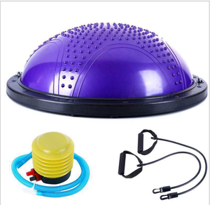 Half Exercise Ball <strong>Trainer</strong> 46cm Balance Ball <strong>Trainer</strong> Yoga Ball with Resistance Bands Foot <strong>Pump</strong> for Home Gym Whole Body Workout - Product Image 2