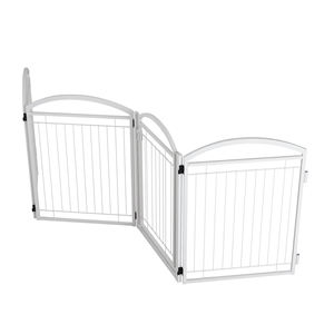 Recinto per Cani da Interno - Plastica Ecologica, Motivo Solido, Chiusura a Bottone, Sicuro e Resistente, 32 Pollici, 6 Pannelli per Cani Piccoli e Medi - Product Image 4