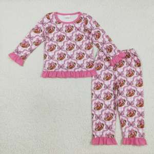 Little <b>Girl</b> Boutique Clothing Set Halloween Purple <b>bows</b> print Fall Outfits Kids Wholesale <b>Baby</b> <b>Girl</b> winter Pajamas - Product Image 2