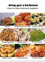 Ensemble de barbecue au charbon de bois pliable portable de style japonais en aluminium finition pulvérisée pour la maison, le camping en plein air et la cuisson de kebab