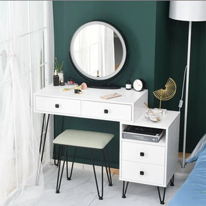 Prix usine meubles personnalisation <span class=keywords><strong>haute</strong></span> qualité bois femmes modernes filles fantaisie coiffeuse utilisation pour salon de chambre - Product Image 1