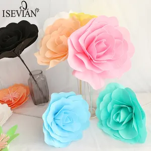 ISEVIAN Bán Buôn 40 Cm 50 Cm 60Cm 80Cm Nhân Tạo Khổng Lồ PE Foam Rose Flower Với Stem Cho Trang Trí Đám Cưới