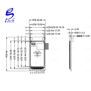 Pantalla LCD TFT de 1,47 pulgadas ST7789, pantalla pequeña con resolución de 172x320, pantalla LCD a color SPI con esquinas redondeadas - Product Image 3