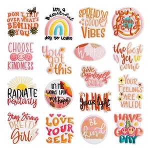 Grosir tambal bordir populer kata bagus kutipan inspirasional tambalan bordir pakaian untuk wanita - Product Image 1