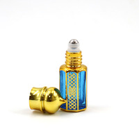 Flacon de parfum en verre de 10 ml pour emballage cosmétique, rechargeable, petit, de style arabe, luxueux, doré, pour huile essentielle Atar