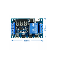 Kit modul elektronik USB 6V 9V 24V, saklar kendali pengatur waktu siklus otomatis tampilan LED mikro USB 5V mendukung 6V 9V 12V 24V