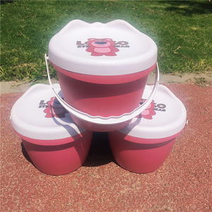 Lolo Bear Plastic <b>Bucket</b> <b>With</b> <b>Lid</b> 24x20cm For Kids Storage And Bath Use - Product Image 2