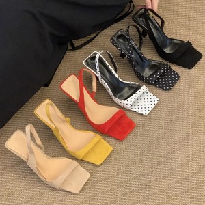 <span class=keywords><strong>Scarpe</strong></span> da Donna Estive con Tacco Sottile e Punta Quadrata, Antiscivolo in PU, Modello ZY-49, Nuovo Design Nero - Product Image 1