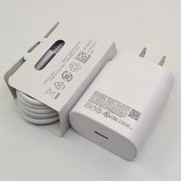 Chargeur USB-C PD 25W pour Samsung, chargeur 25W EU US UK AU, câble Type-C vers Type-C pour Samsung, câble pour S21 S22 S23 S24