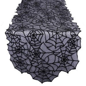 Decorazioni Halloween & natale 20x80 pollici pizzo nero Spider Web tovaglia di carta a forma di stella per eventi e feste - Product Image 1