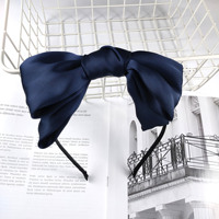 Serre-tête à grand nœud fait main, accessoire de cheveux polyvalent en tissu, pince à cheveux simple en satin, doux et mignon, pour femme, modèle A396