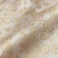 Tissu Jacquard Brocart Floral Papillon Or Rose Anti-Boulochage 100% Polyester Textile Tissé Oriental pour Manteau Gilet Cheongsam