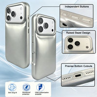 Coque de téléphone tendance style coussin gonflé, épaisse et souple, avec motif interchangeable, ajustement parfait pour iPhone 15 Pro Max, coque anti-friction douce pour la peau