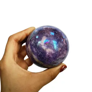 Aura Lepidoliet Bollen Natuurlijke Angel Aura Crystal Edelsteen Ball 5-7 Cm