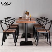 Ensemble de salle à manger, mobilier de restaurant, table et chaises de salle à manger, ensemble de café, style classique, métal, fer, industriel, antique