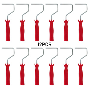 12 pièces de cadres de rouleaux à peinture rouges de 4 pouces, supports de rouleaux uniquement sans housses de rouleaux, pour la peinture murale et la décoration intérieure - Product Image 1