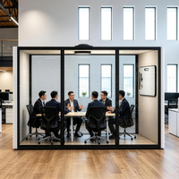 Cabine Acoustique Moderne en Aluminium pour Bureau Ouvert, Réduction du Bruit, Cabine de Travail Silencieuse pour Entreprise, Bureaux et Hôtels