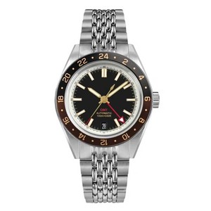 Reloj de Hombre con Bisel de Aluminio NH34 GMT, Logotipo Personalizado, Mecánico Automático, Sumergible, con Revestimiento Superluminoso - Product Image 1