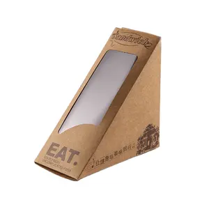 Треугольная пищевая упаковочная коробка для сэндвичей, коричневая крафт-бумага, самые продаваемые продукты OEM & ODM 170*65 мм, хохун ISO/SGS, принимается CN;GUA