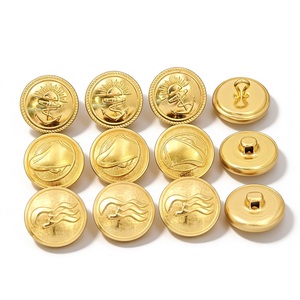Gold Metal Shank <b>Buttons</b> with Embossed Anchor and Wave Design Round Classic Uniform <b>Buttons</b> Nickel-Free - Product Image 2