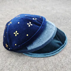Featured Custom Logo Kippah Caps Jewish Yarmulke Kippot Kipa With Full Embroidery