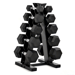 Venta Directa de Fábrica: Juego de Mancuernas Hexagonales con Soporte, 150 lbs, 5 lb, 10 lb, 15 lb, 20 lb, 25 lb, Mancuernas Hexagonales de Goma - Product Image 1
