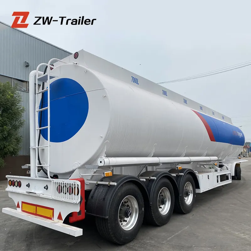 ZW Trailer manufacturers 3 Axle 42000 45000 Liters stainless steel/aluminum fuel tank semi trailer for Oman