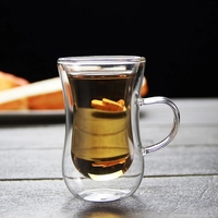 Tasse en verre à Double paroi arabe de Style moderne et à la mode, tasses à café turque de 100ml, tasses à thé pour un usage domestique
