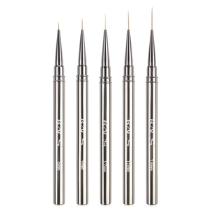 Lot de 5 pinceaux à ongles en métal ultra fins pour nail art, liner, gel, dessin et manucure - Product Image 3