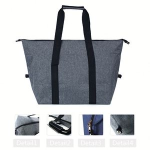 Sac isotherme pliable personnalisé avec logo pour pique-nique, livraison de repas, vin, glace, déjeuner – Conception mince et souple pour voyage - Product Image 3
