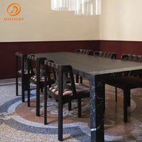 Nouvelle arrivée, table à manger rectangulaire en marbre vert pour salon, hôtel, appartement, villa, forme personnalisable, luxe léger italien