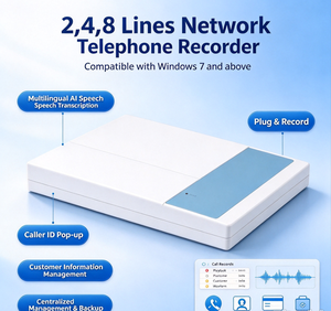 Grabadora Telefónica Profesional USB con Reconocimiento de Voz a Texto por IA de 8 Líneas, Acceso Multi-Interfaz y Gestión Inteligente - Product Image 4