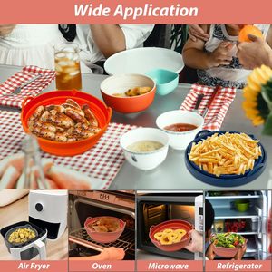 Vaisselle de nettoyage épaissie sans BPA sans four Panier pliable réutilisable Doublures de friteuse à air en silicone pour accessoires de casseroles de cuisson - Product Image 3