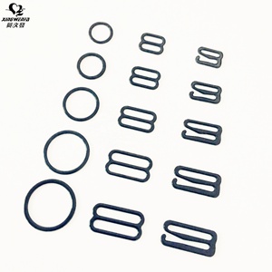 Accessori per Biancheria Intima, Anelli e Ganci per <span class=keywords><strong>Reggiseno</strong></span> in Metallo Rivestito in Nylon Nero di Alta Qualità Oeko - Product Image 6