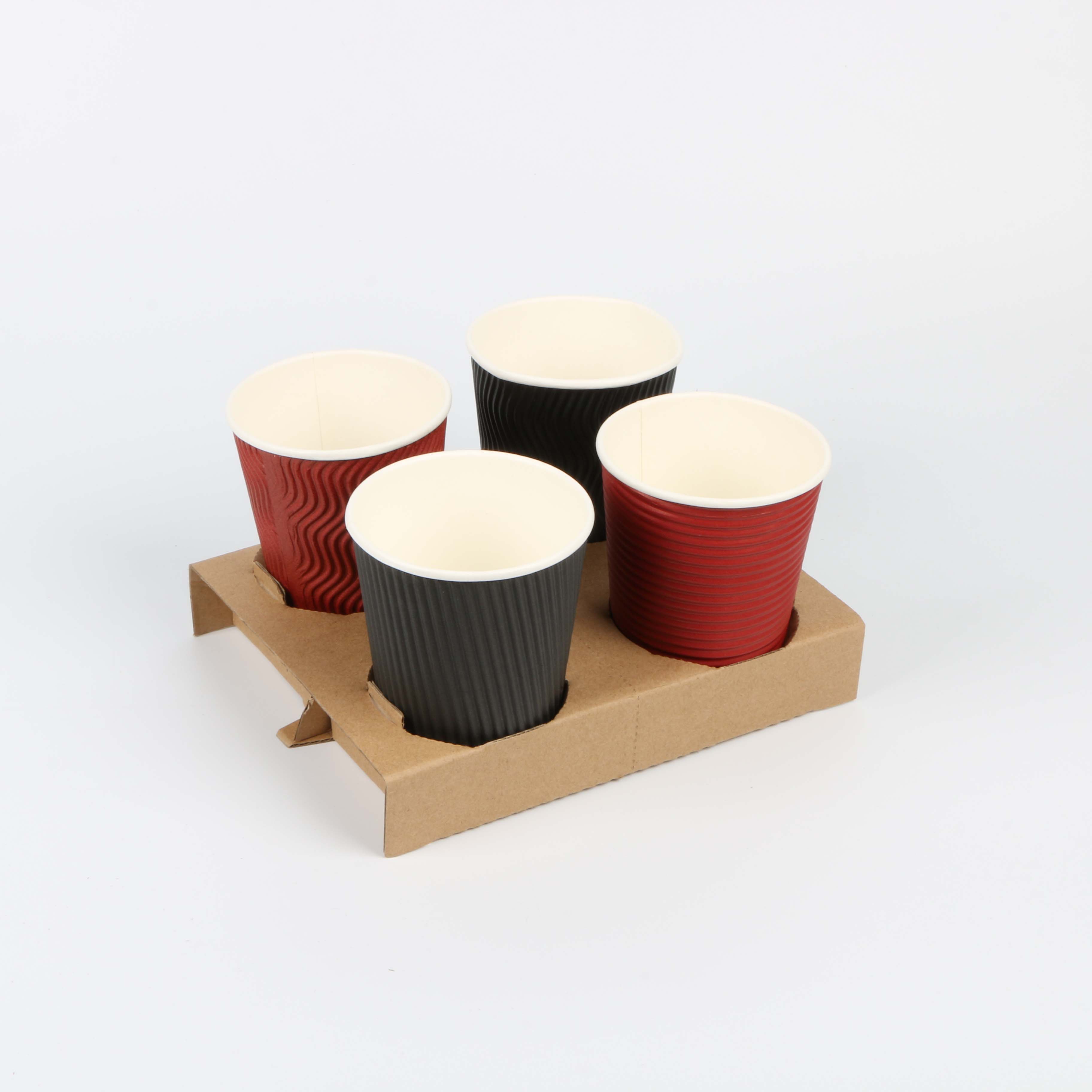 Carry Out Cup Tray Holder For Hot Or Cold Drinks Cardboard Cup Holders Coffee Paper Cup Holder